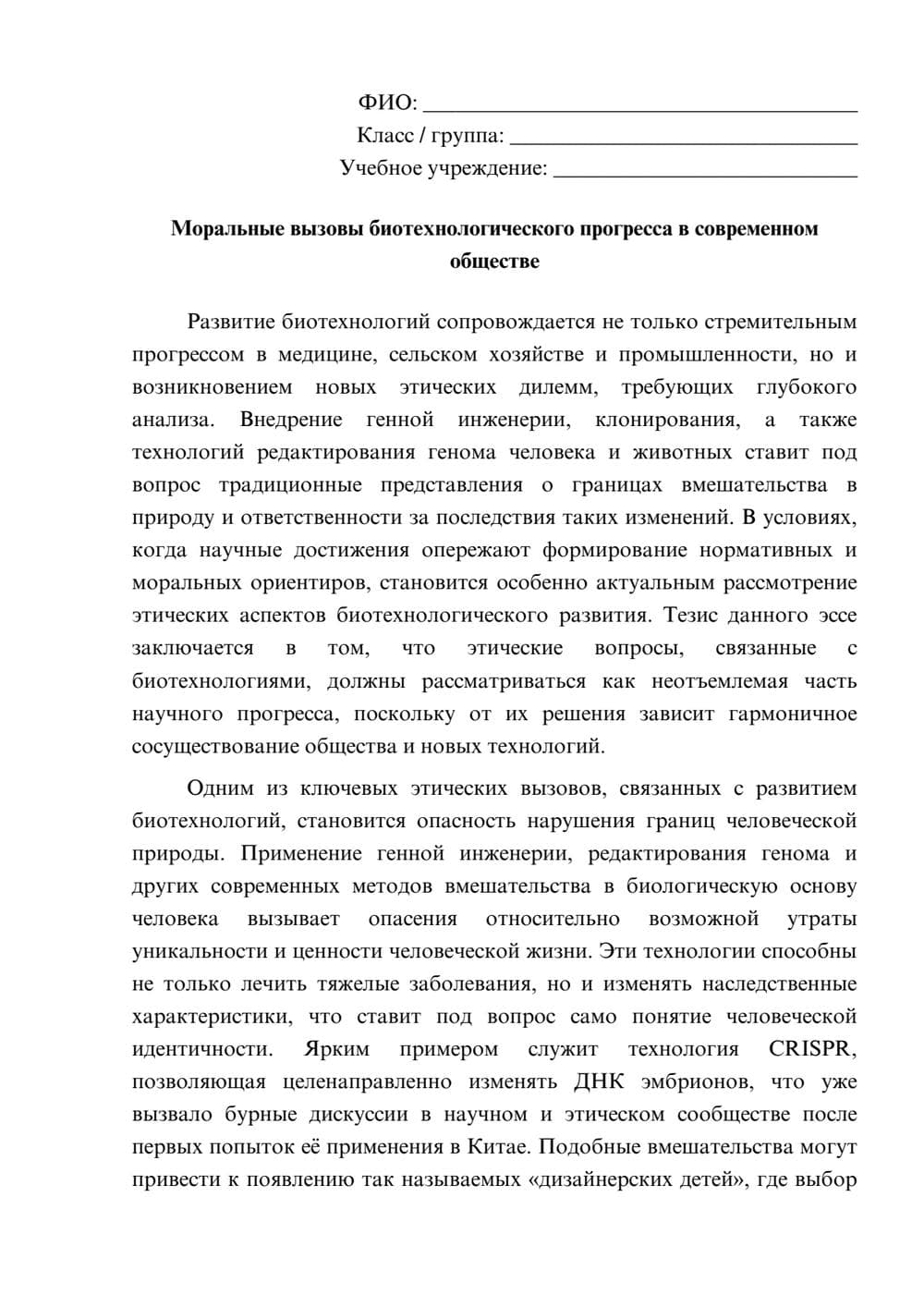Предпросмотр эссе 1